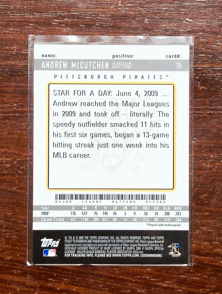 The back of the card