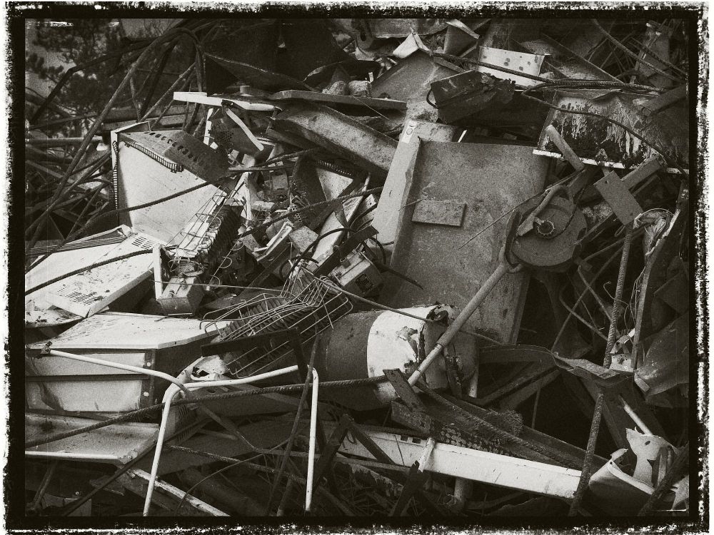 Details von Schutt nach Gebäudeabriss