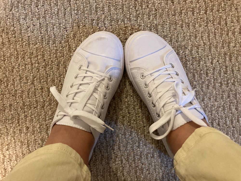 White pair of sneakers 