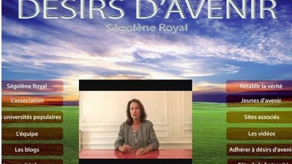 Capture d'écran du site "désirs d'avenir" de la dernière campagne de Ségolène Royal à la présidentielle 