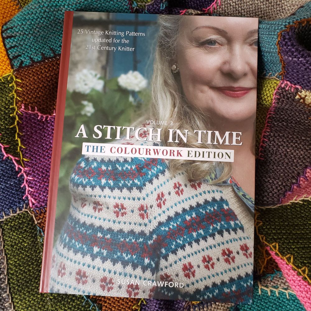 Cover of the book showing a close-up of a stranded colorwork sweater with a beautifully shaped puffed sleeve cap.