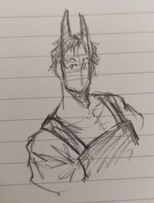 First ever art of my oc Nigel, done in pencil. Can't really think of anything else remarkable to say other than that I was allergic to drawing noses