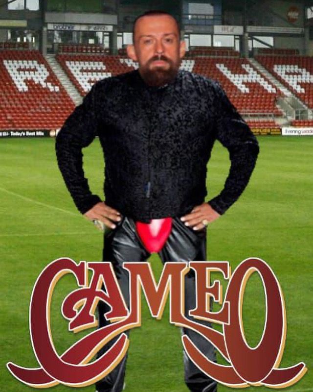 Steven Fletcher wearing a red codpiece. 