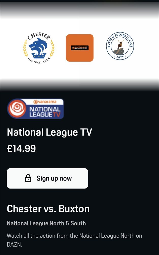 Advert for a subscription to watch National League TV. 