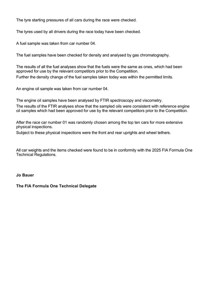 2025 Singapore Grand Prix - Race Scrutineering