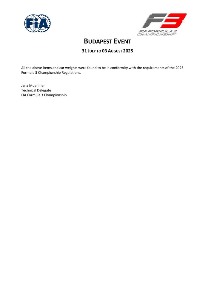 2025 Budapest Event - F3 Technical Delegates Report 6