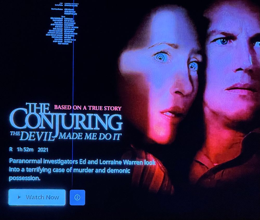 Screenshot of the plot synopsis of “The Conjuring: The Devil Made Me Do It” on HBO Max. 