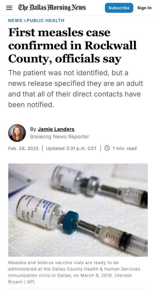 First measles case confirmed in Rockwall County, officials say
The patient was not identified, but a news release specified they are an adult and that all of their direct contacts have been notified.

By Jamie Landers
Breaking News Reporter
Feb. 26, 2025
|
Updated 3:31 p.m. CST