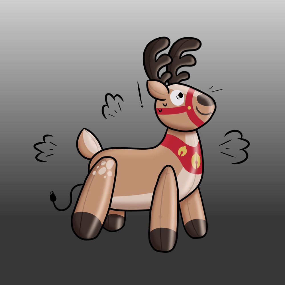A post-tf of an inflatable reindeer decoration