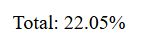 The total percentage of all my in-progress books I have read according to my custom tracker, currently at 22.05% (a decrease from yesterday).