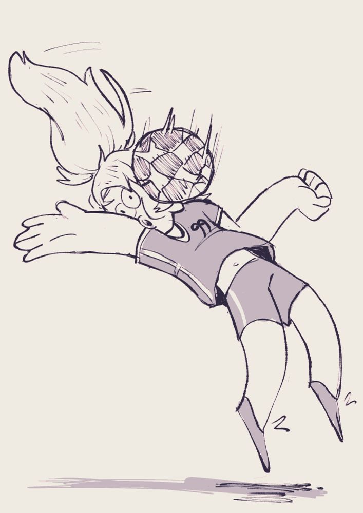 Lillie from Void Stranger again, but being absolutely blasted in the face by a football