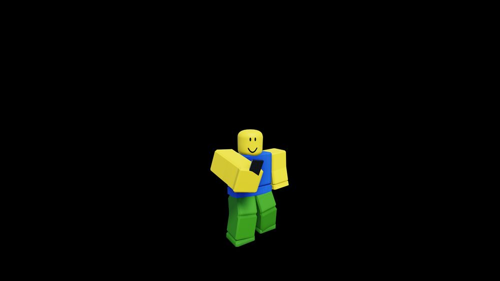 A Roblox Noob, looking at their phone