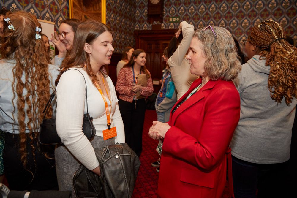 Jodie Gosling MP talking to young women