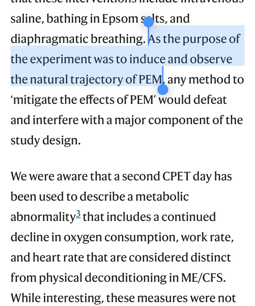 Portion of the reply with highlighted text: “As the purpose of the experiment was to induce and observe the natural trajectory of PEM…..”