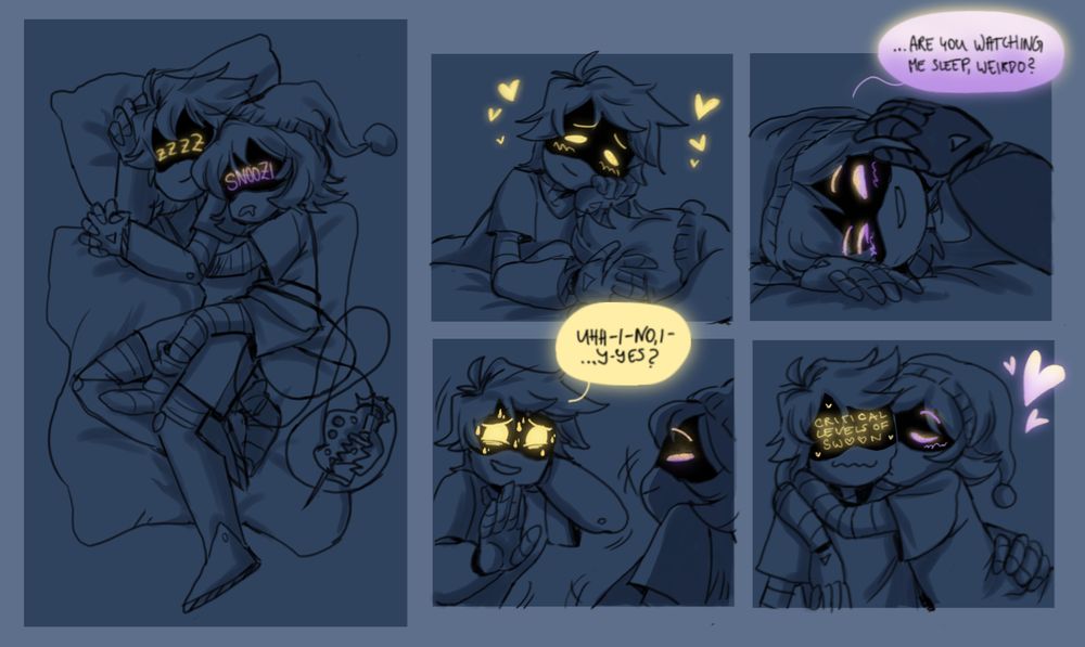 a comic page of n and uzi from the animated webseries "murder drones" being cute and lovey-dovey