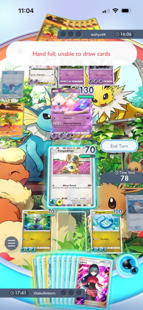 Pokémon pocket TCG. I have two dragons in the back waiting for electric energy but have gotten 8 straight water energies, resulting in me not being able to attack.