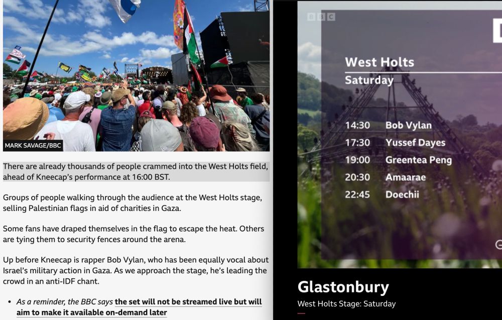 Glastonbury West Holts line-up on BBC iPlayer lists nothing at 16:00