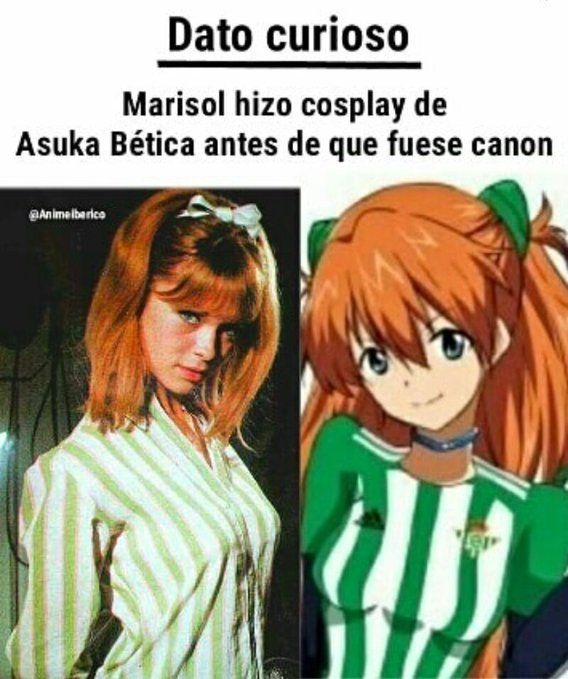 "dato curioso, marisol hizo cosplay de asuka bética antes de que fuese canon"