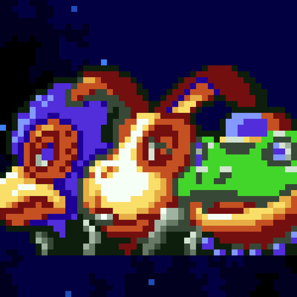 Close-up of Peppy on the title screen.