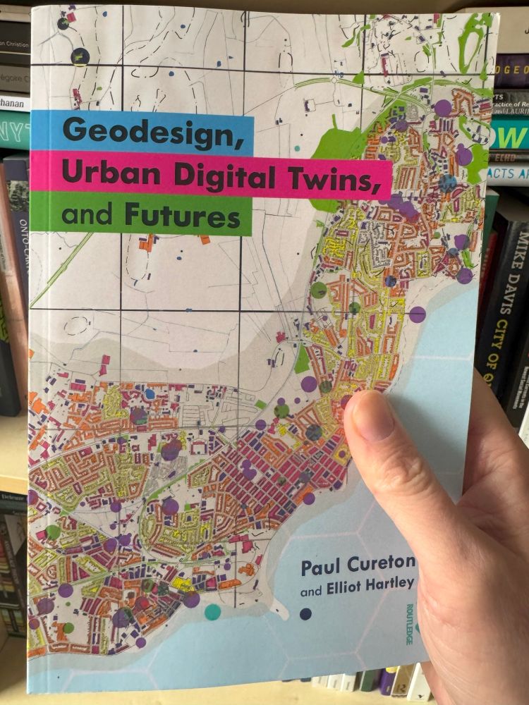 The book cover of 'Geodesign, Urban Digital Twins, and Futures' (Creton & Hartley, 2025).