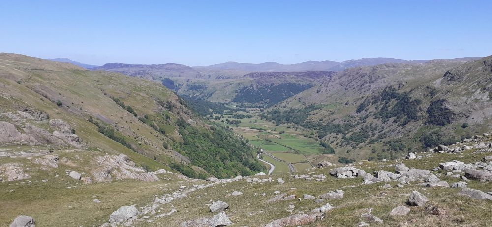 Scenic view of a valley near Seathwaite in the lake district, U.K.