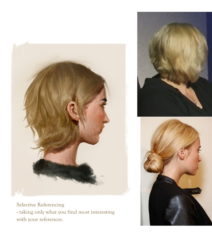Art tip; Selective Referencing - taking only what you find most interesting with your references.