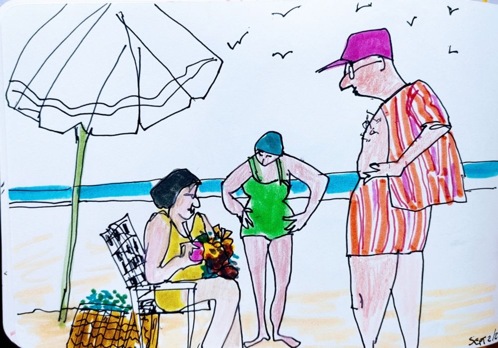 End of summer 🥰 #sketch #draw #art #Artshare #artonpaper #drawing #beachsketch #handdrawn #urbansketch #illustrator #illustration 
