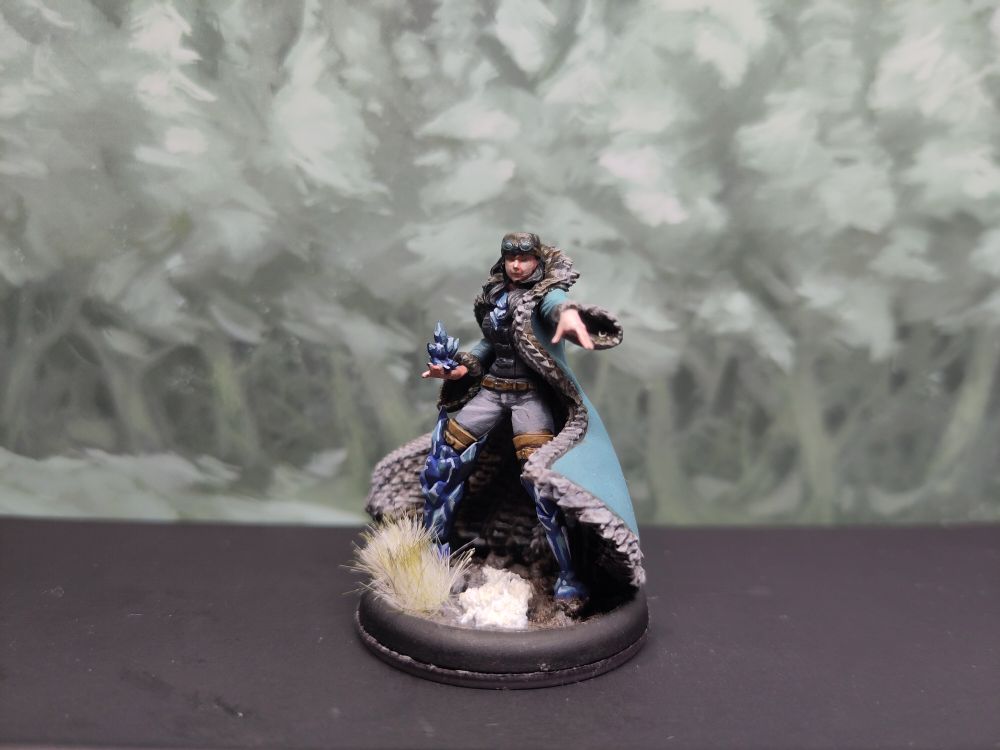 A model of the character Rasputina, from the game Malifaux.