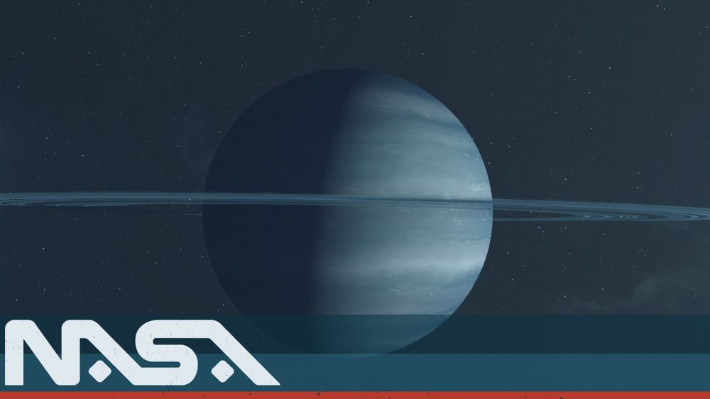 Picture of a blue gas giant with planetary ring, with Starfield's own version of the NASA logo... which looks kinda like a variant of the worm logo if you ask me.