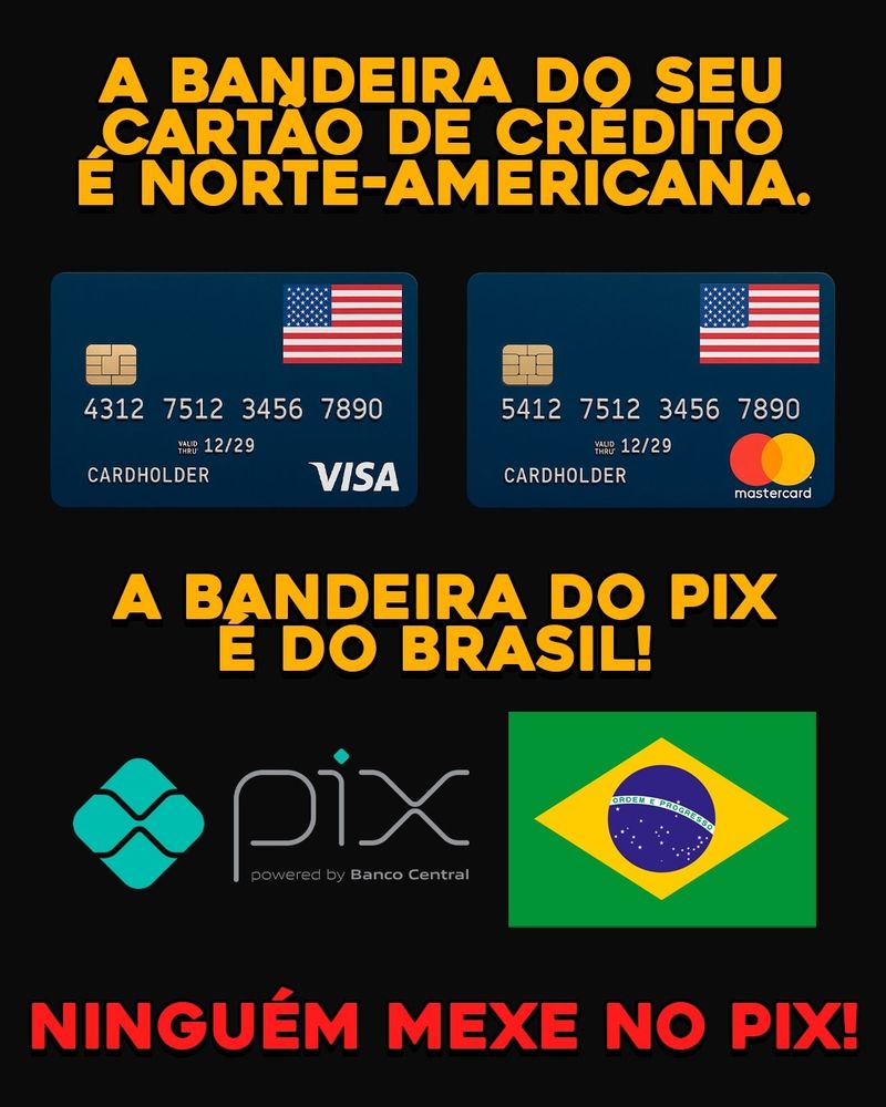 PIX orgulho nacional desenvolvido por servidores do BANCO CENTRAL DO BRASIL. Caminha para ser usado GRATUITAMENTE pelos BRICS+ e em todo o Mundo.