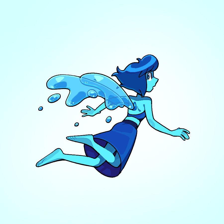 A little flying Lapis Lazuli glancing back towards the viewer.