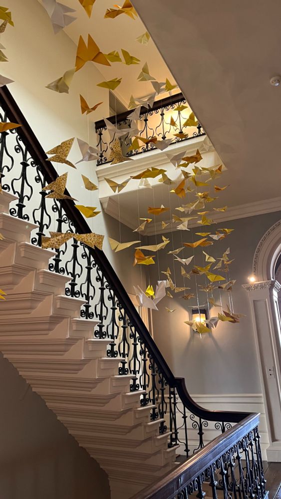 Origami butterflies installation by Kate Buckley 