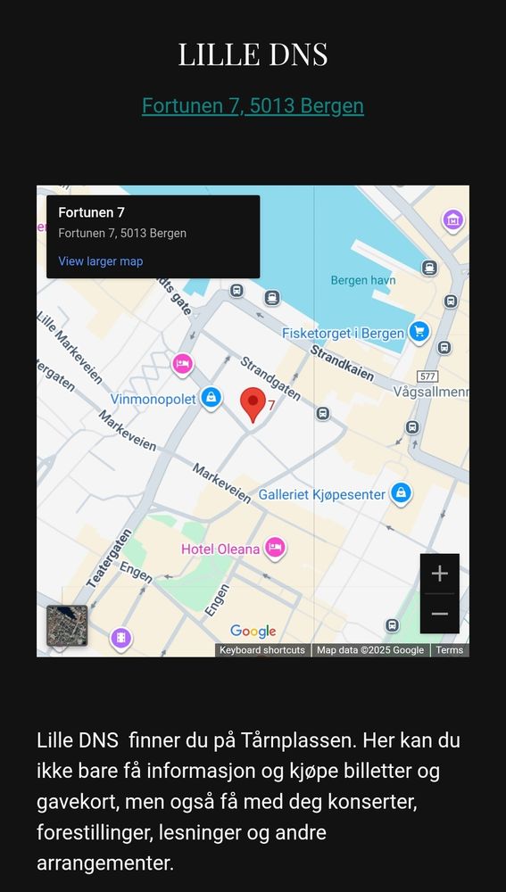 Frå DNS sine heimesider, Lille DNS er i Fortunen