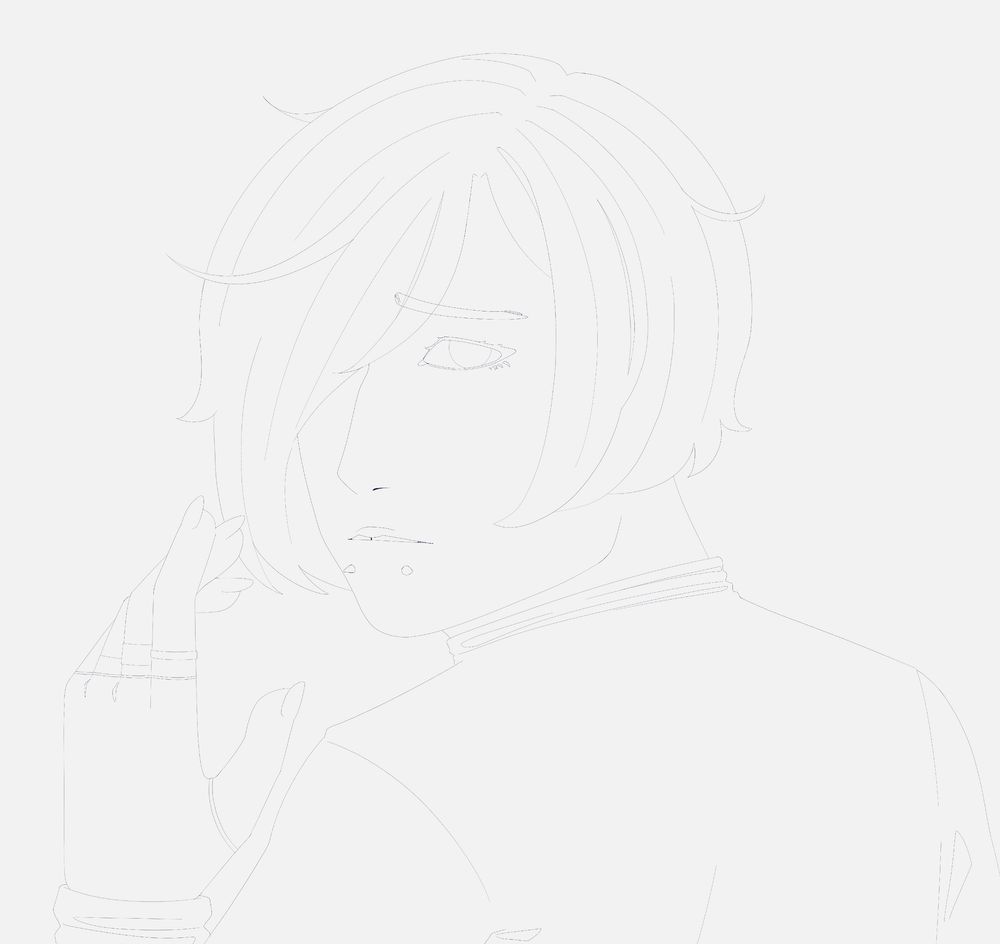 Lineart of a drawing.