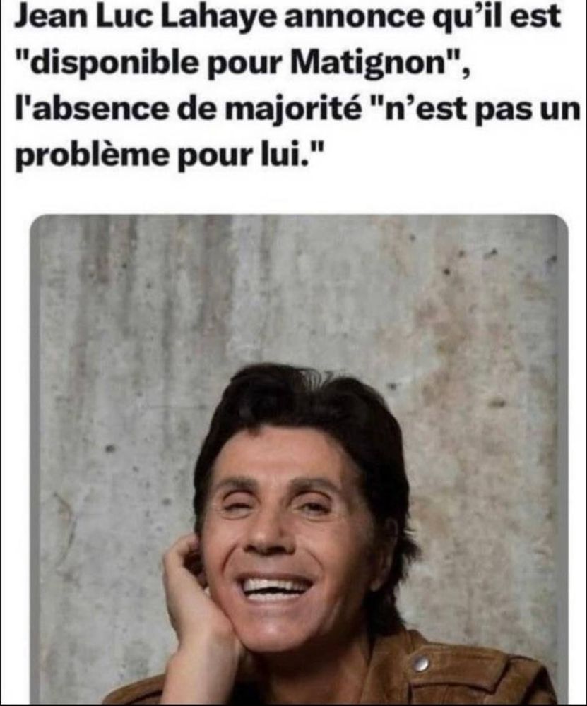 Photo de Jean-Luc Layahe

Texte : "Jean Luc Lahaye annonce qu'il est" disponible pour Matignon", l'absence de majorité "n'est pas un problème pour lui""