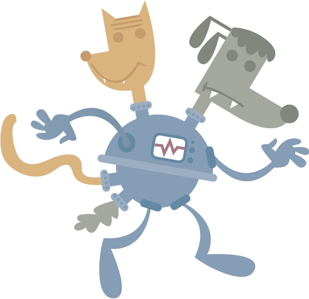 Cat & Dog headed robot.