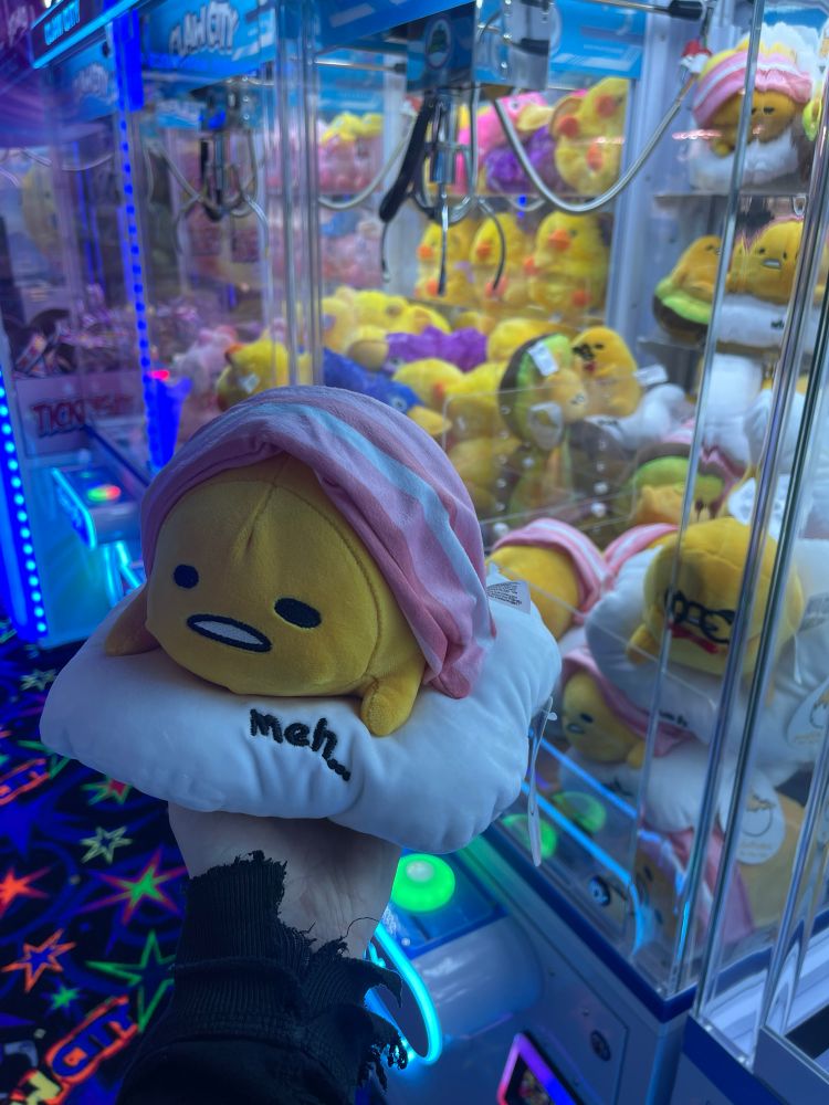 Gudetama with bacon 🥓, won from a claw machine