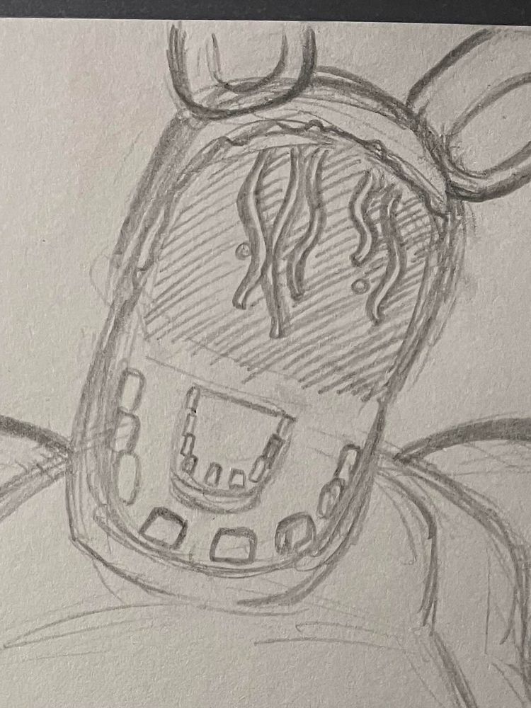 Sketch of withered Bonnie’s lack of a face, the audience has NO clue that the rest of the image is this man absolutely SLANGIN cock, like DAMN where you goin with allat king?? Goin around with his galvanized square steel just out for all to see. They really DO get quirky at night