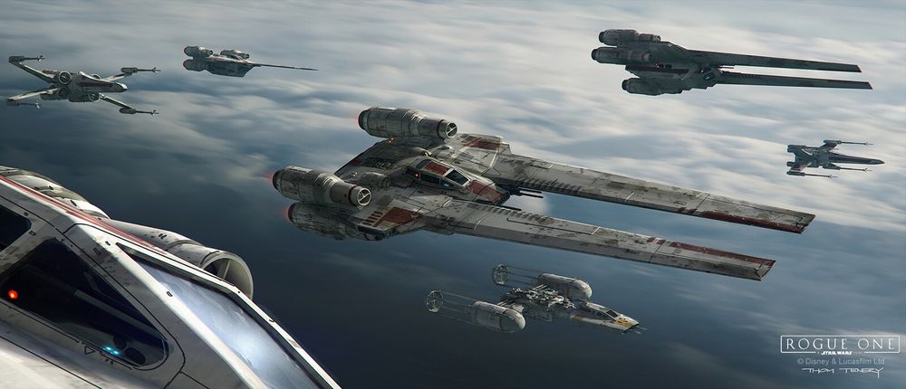 concept art for Jyn's ship from Rogue One.