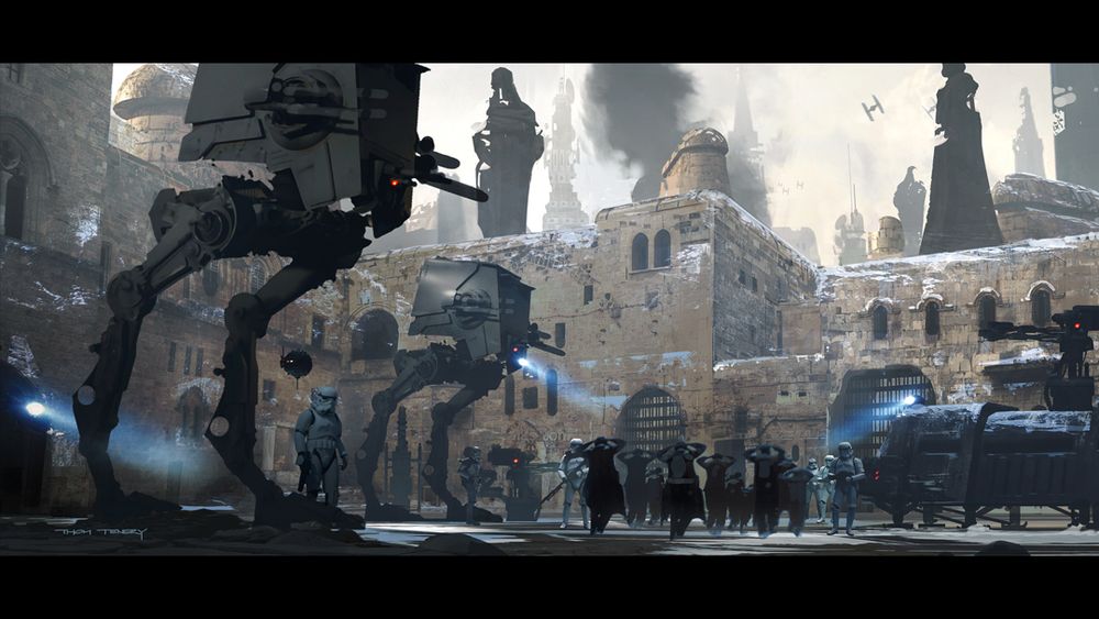 Concept Art from the movie Rogue One - the Occupation of Jedha