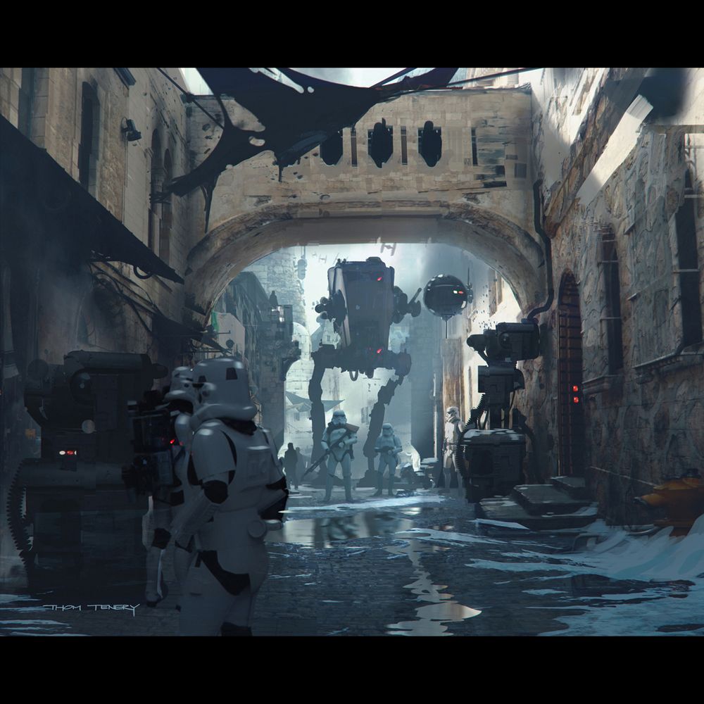 Concept Art from the movie Rogue One - the Occupation of Jedha