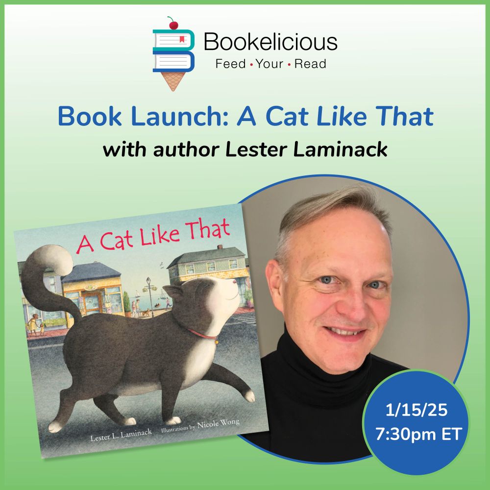 FREE virtual BOOK LAUNCH with @lesterlaminack.bsky.social!

🐱 🐾 1-15-25 @ 7:30p EST
Let's celebrate A CAT LIKE THAT with conversation, classroom connections, & a chance to win books!

Preorder! https://www.bookelicious.com/book/107858/a-cat-like-that/ @painternik.bsky.social @margaretquinlin.bsky.social #kidlit #edusky
