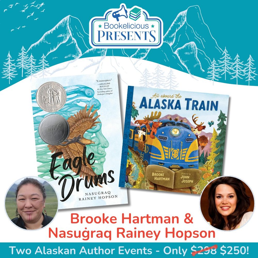 ✨ Bundle TWO Alaskan Virtual Author Events for $250! ✨
(One for $149!)

🚂 Feb 5 Alaskan Author Brooke Hartman
🦅 Feb 24 Alaskan Iñupiaq Author & Illustrator @nasugraq.bsky.social

Register: https://xuyx9zzuvpq.typeform.com/to/HJbBR9jU?typeform-source=www.bookelicious.com
@mackidsbooks.bsky.social @redcometpressbooks.bsky.social #kidlit #edusky #skybrarians