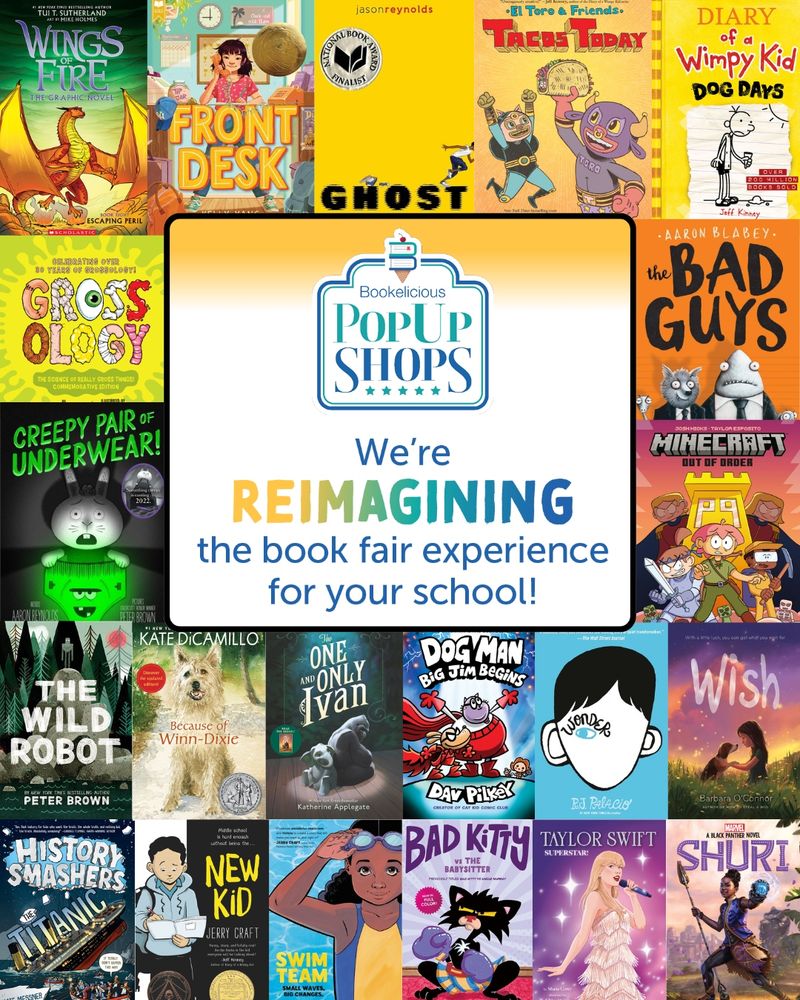 ✨ BOOK FAIRS REIMAGINED ✨
ℹ️ For more info: https://www.bookelicious.com/educators/popup-shops/

👍 Students choose books
📚 Families buy books
💰 Schools benefit

Learn more about how Bookelicious PopUp Shops can work for your school community!