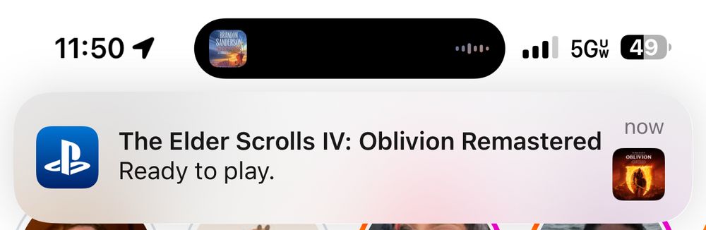 Notification that oblivion is installed and ready to play. 