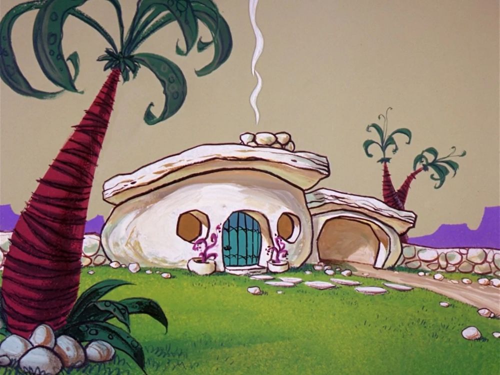 A suburban caveman house