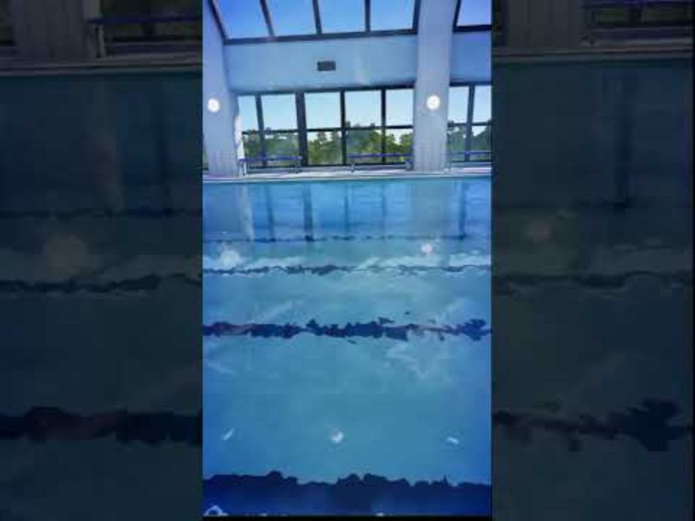 Cute Furry Foxgirl does the Backstroke in swimming pool