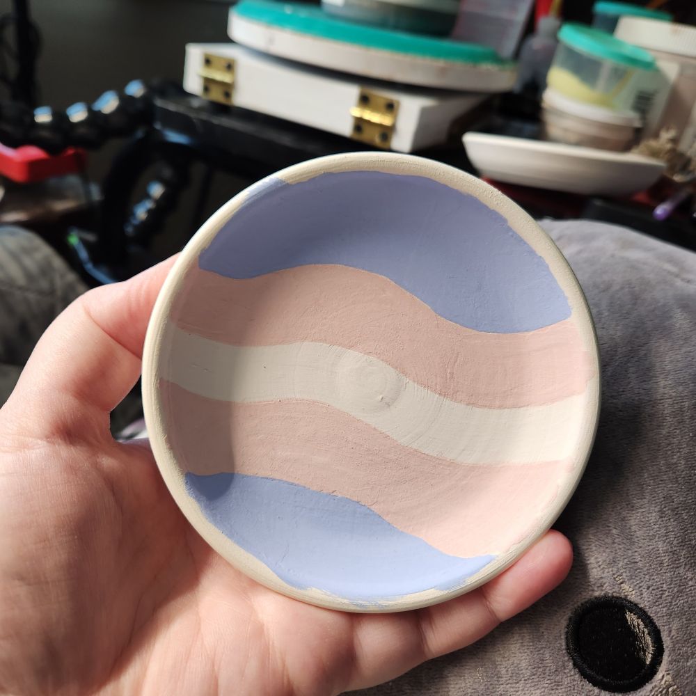 Earlier version of unfinished tray, just the flag is painted