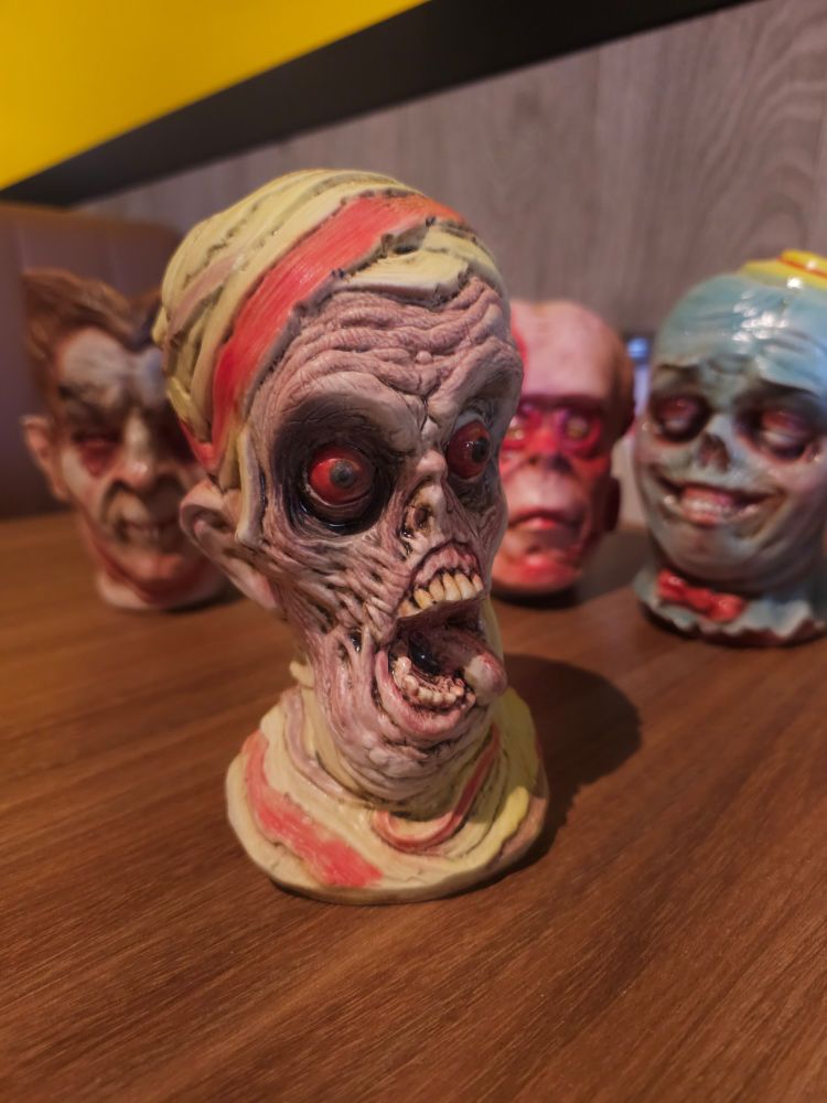 Monster cerial mugs. Handmade Porcelain ceramic tiki style mugs