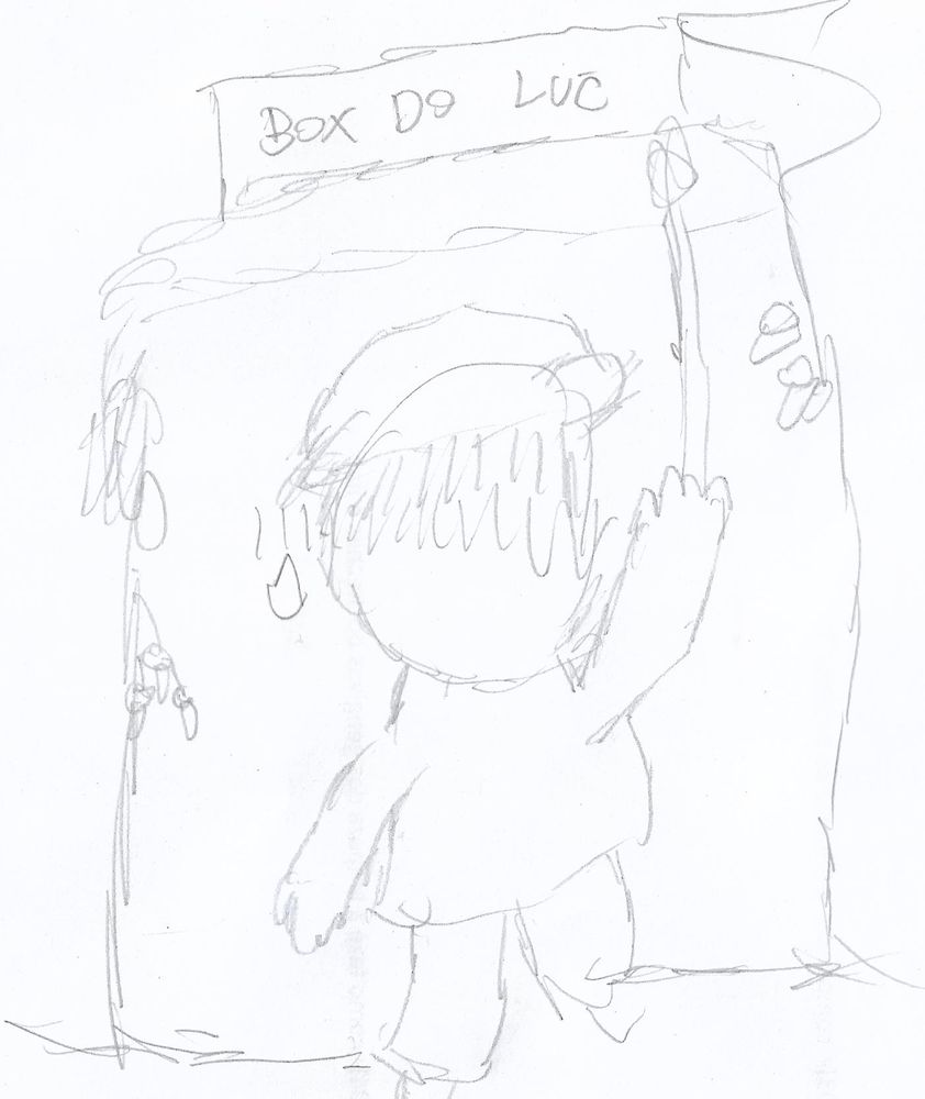 Um rabisco aprontando o box.